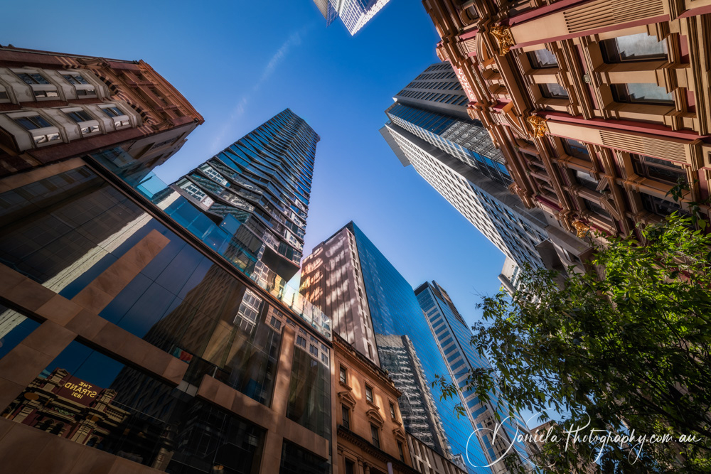 Dynamic Perspective of traditional and modern Architecture in Downtown Sydney